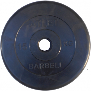 Диск обрезиненный 15 кг Barbell Atlet MB-AtletB51-15