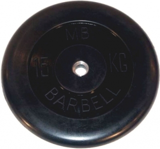 Диск обрезиненный литой 15 кг Barbell MB-PltB26-15