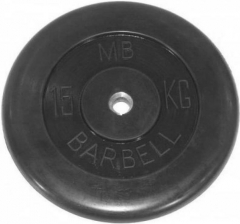 Диск обрезиненный литой 15 кг Barbell MB-PltB31-15