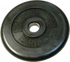 Диск обрезиненный литой 20 кг Barbell MB-PltB26-20