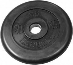 Диск обрезиненный литой 20 кг Barbell MB-PltB51-20