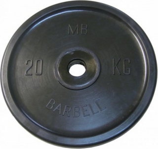 Диск обрезиненный евро-классик 20 кг Barbell MB-PltBE-20