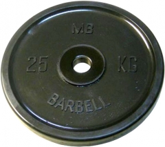 Диск обрезиненный евро-классик 25 кг Barbell MB-PltBE-25
