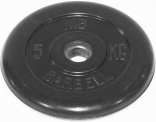 Диск обрезиненный литой 5 кг Barbell MB-PltB31-5