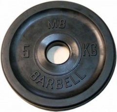 Диск обрезиненный евро-классик 5 кг Barbell MB-PltBE-5
